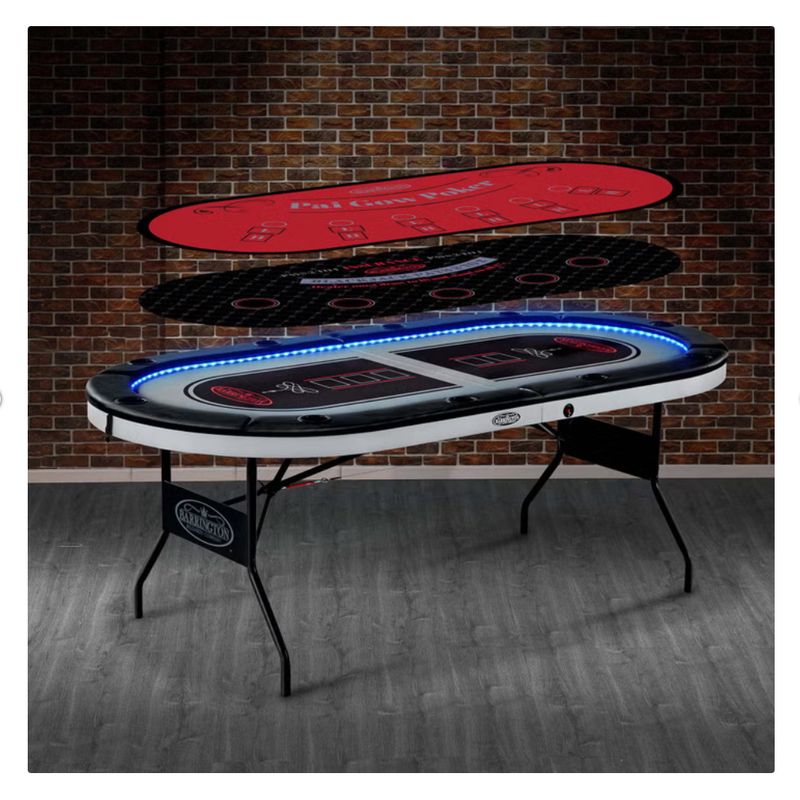 Barrington 10-player Poker Table with LED Lights Item 1740654