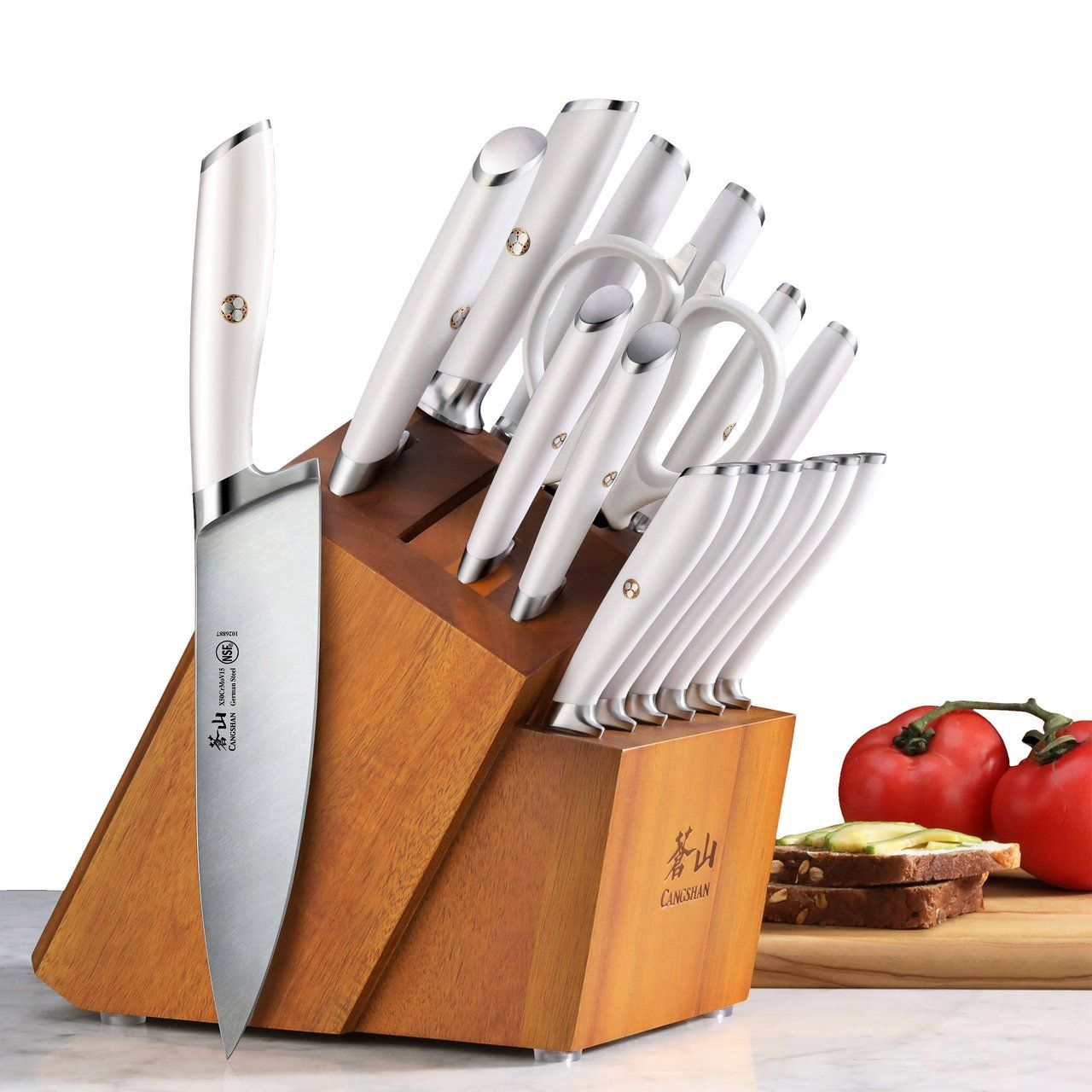 Cangshan Olympus German Steel Knife Block, 17 Piece Item #1759346