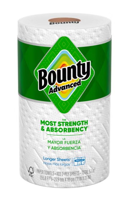 Bounty Advanced Paper Towels, 2-Ply, 103 Sheets, 1-count Item 1919326