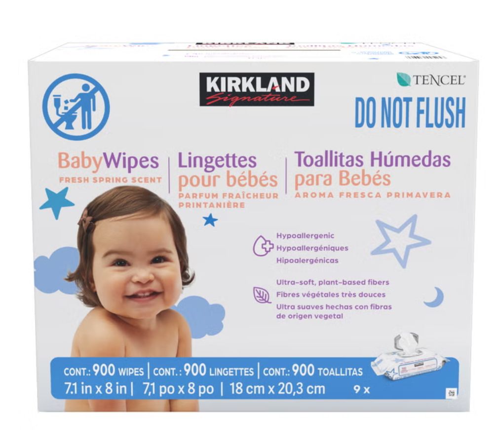 Kirkland Signature Baby Wipes Fresh Spring Scent, 900-count Item 1578014