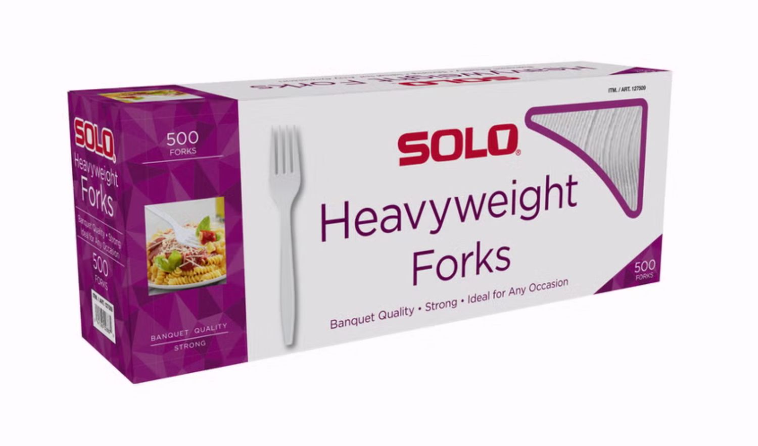 Solo Heavyweight Plastic Fork, White, 500-count Item 127509