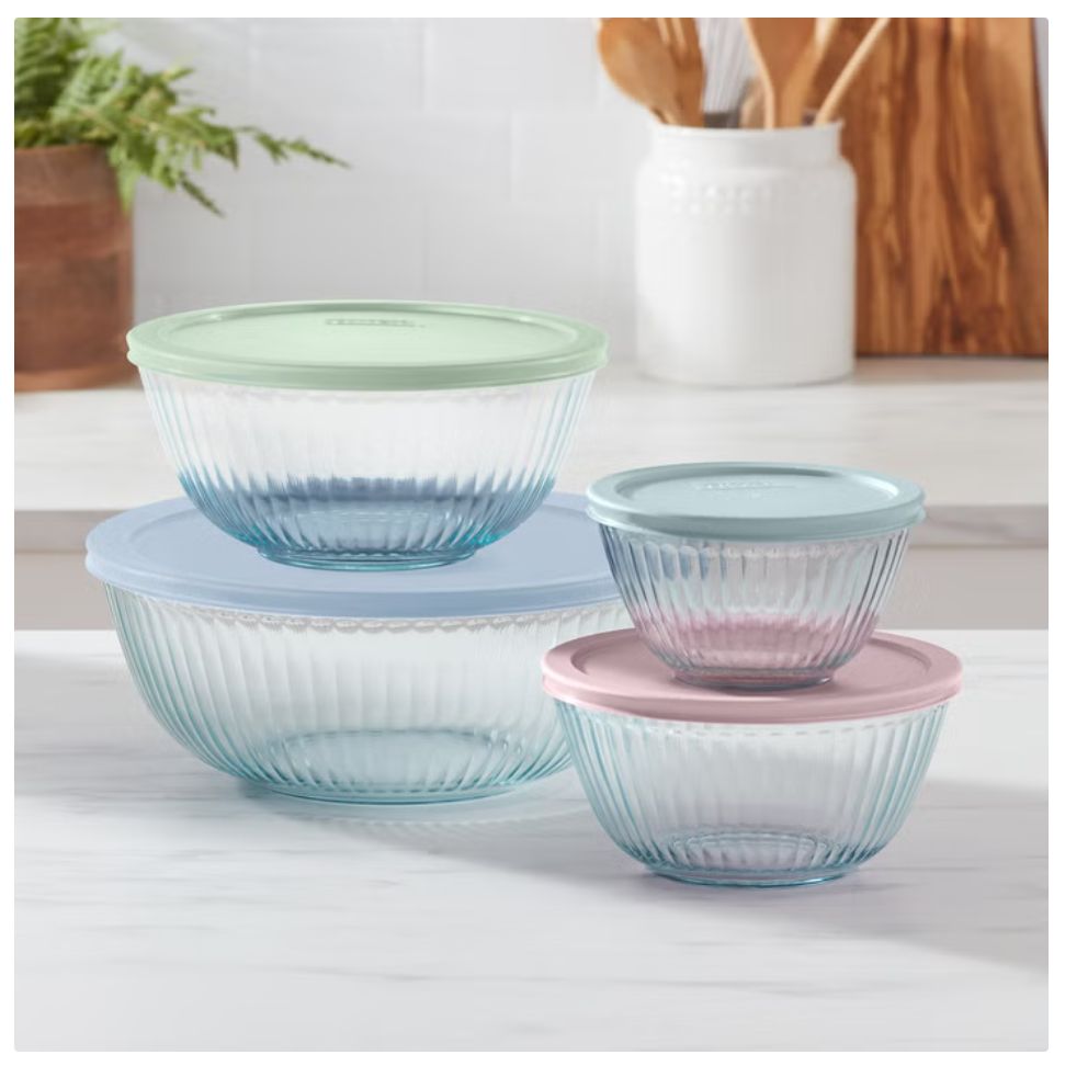 Pyrex 8-piece Glass Mixing Bowls with Lids Item 2050373