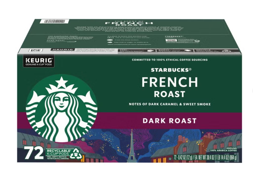 Starbucks Dark French Roast K-Cup, 72-count Item 3123239
