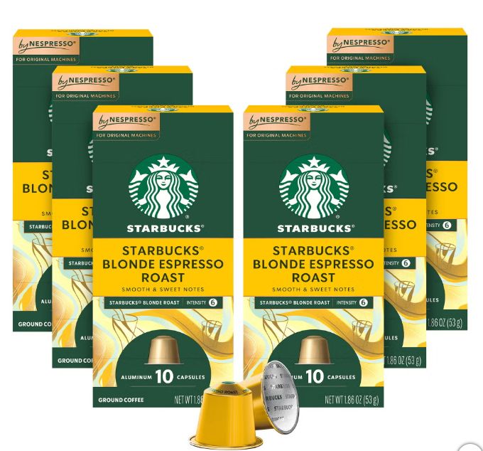 Starbucks by Nespresso Blonde Espresso Roast Capsules, 60 Count Item 6092988