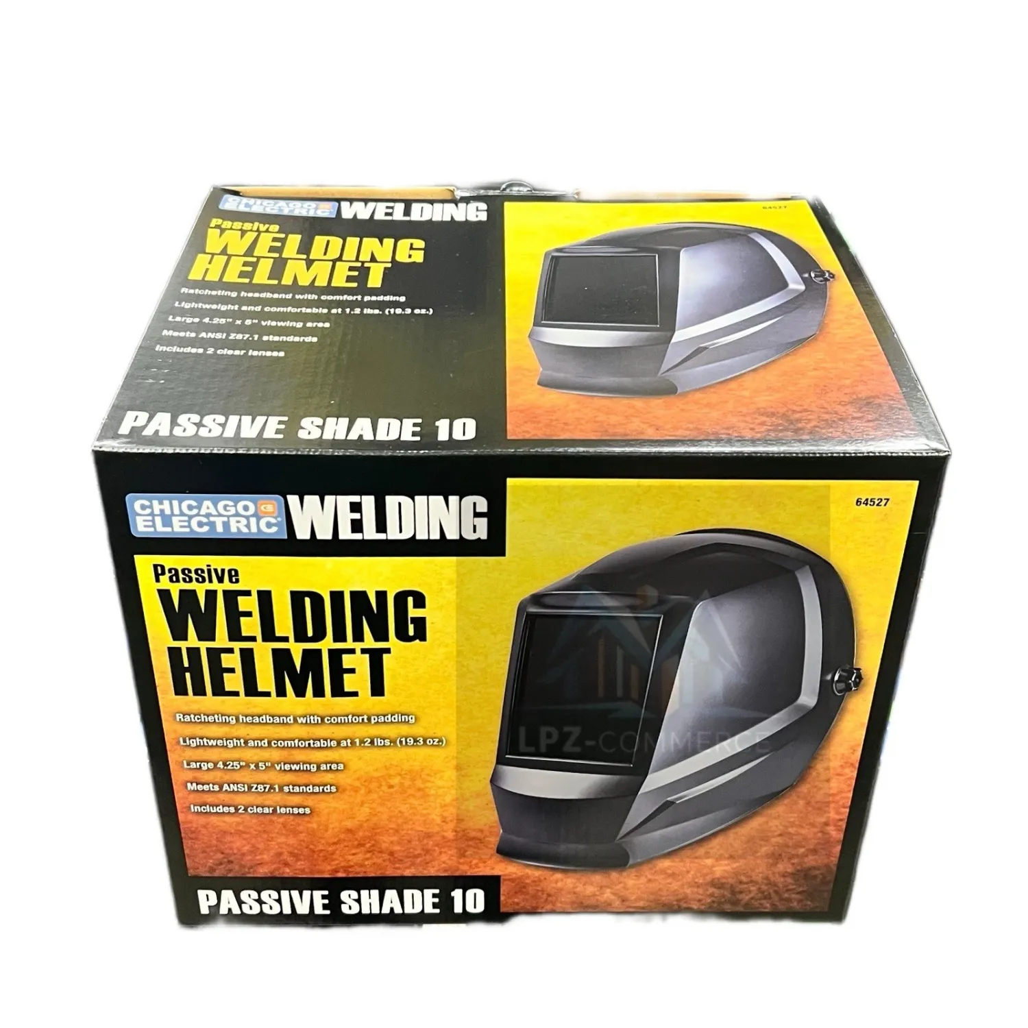 Chicago Electric Fixed Shade Welding Helmet Large Lens FIXED SHADE VIEWING AREA 4.25" x 5"