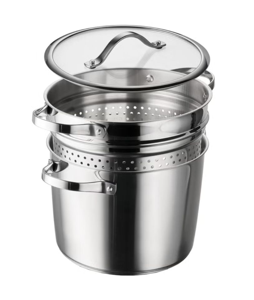 Tramontina 8-Quart Stainless Steel Tri-ply Base Multicooker with Pasta Insert Item 1901805