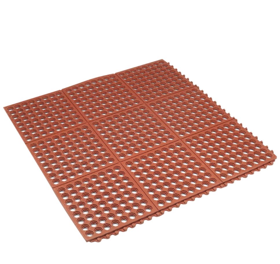 Apache Mills Anti-Fatigue Drainage Mat, 3' x 3', Red Item 935045 | Model 39-078-0101