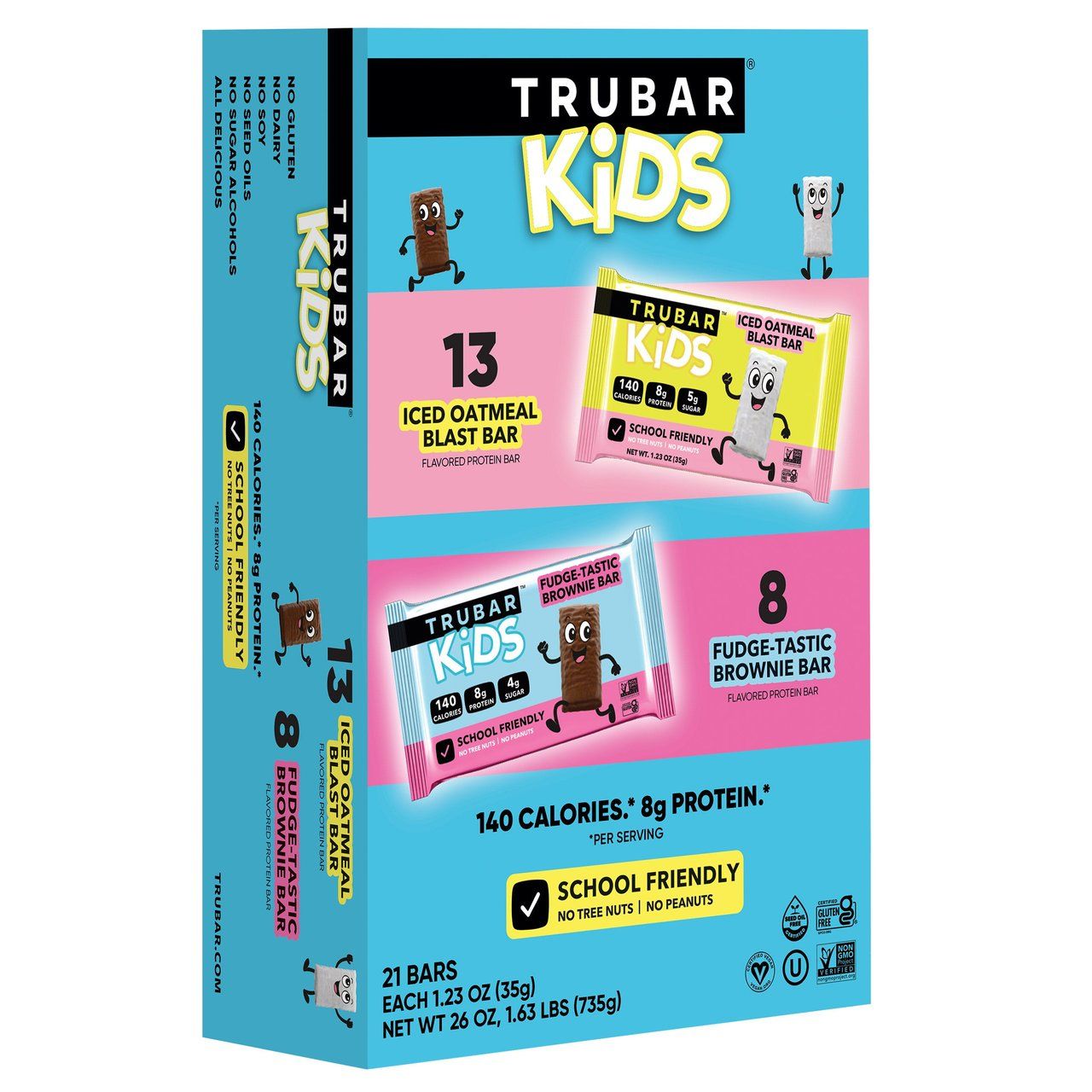 TruBar Kids Protein Bar Variety Pack, 21 Bars, 1.23 oz Each Item #2065270