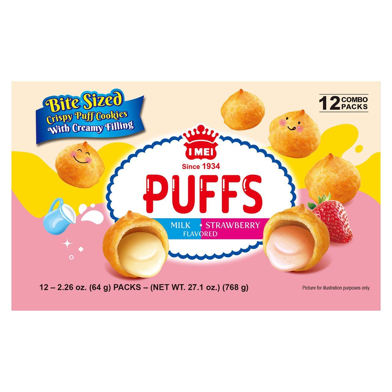 I-MEI Cream Puff Milk + Strawberry 27.09 oz Item #2011194