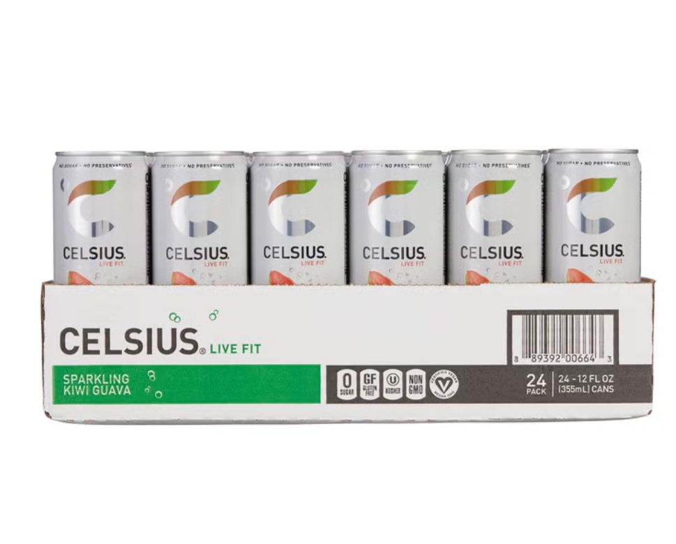 Celsius Sparkling Energy Drink, Kiwi Guava, 12 fl oz, 24-count Item 1731678