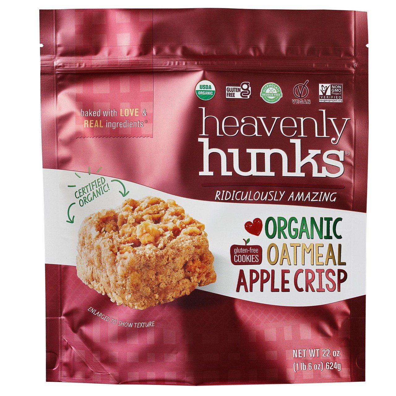 Heavenly Hunks Organic Oatmeal Apple Pie 22 oz CANDY Item #1989198