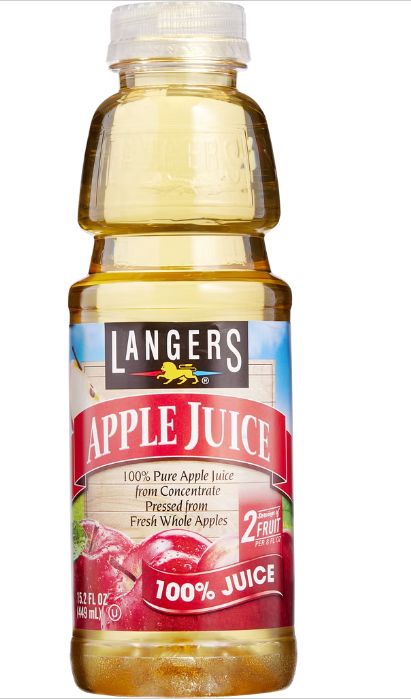 Langers 100% Apple Juice, 15.2 fl oz, 24 ct Item 1241245