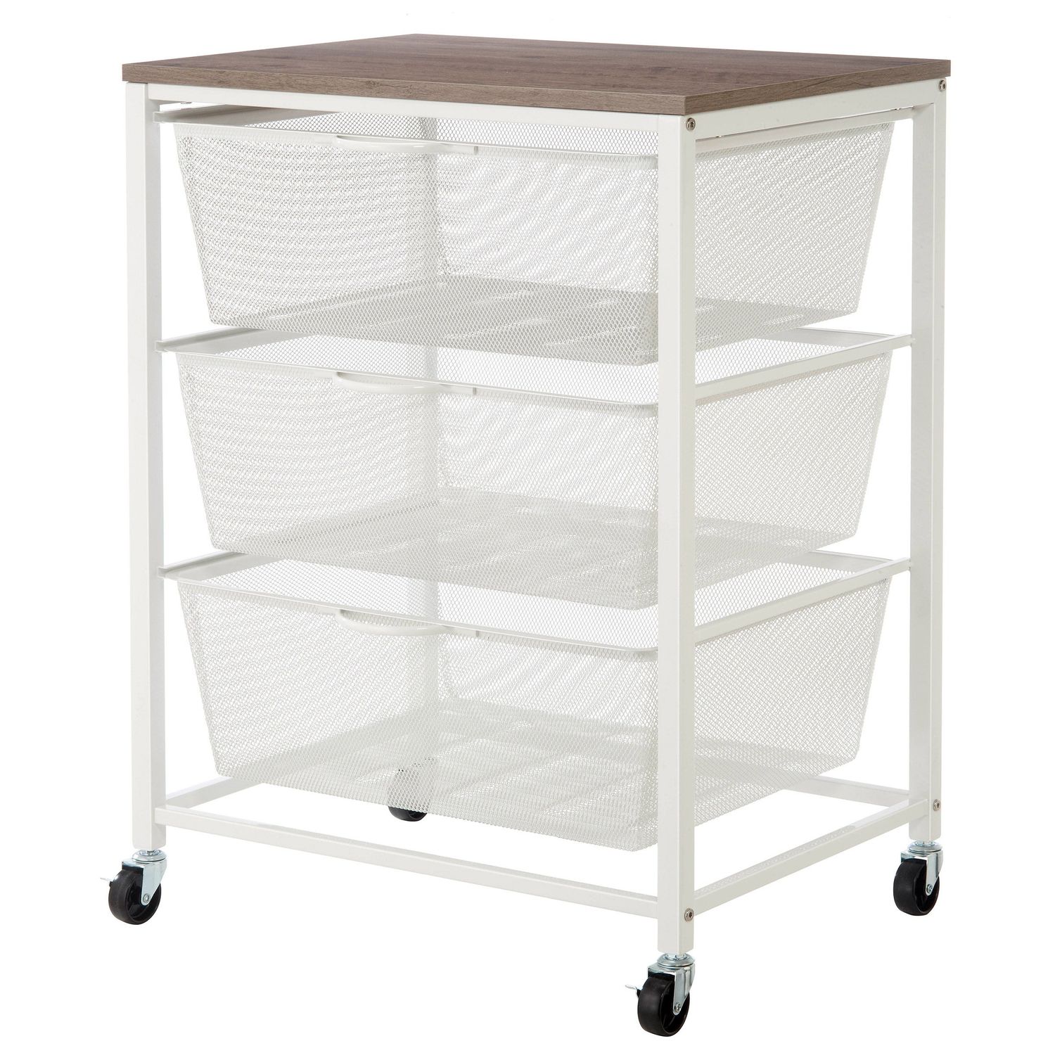 Edifice Mesh Rolling Cart, 3 Tiered Baskets Item #1901770