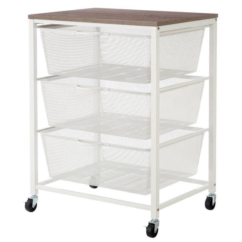 Edifice Mesh Rolling Cart, 3 Tiered Baskets Item #1901770