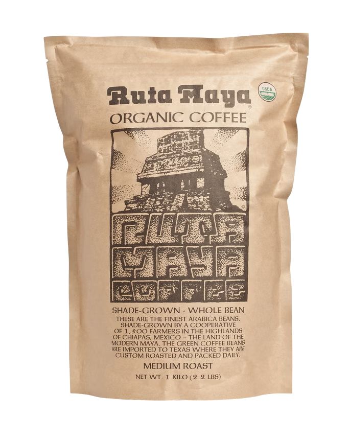 Ruta Maya Organic Whole Bean Coffee, Medium Roast, 2.2 lbs Item 25526