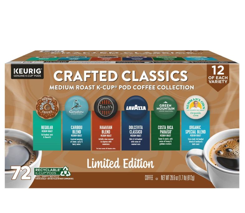 Crafted Classics Coffee K-Cup Pod Variety Pack, 72-count Item: 7984865