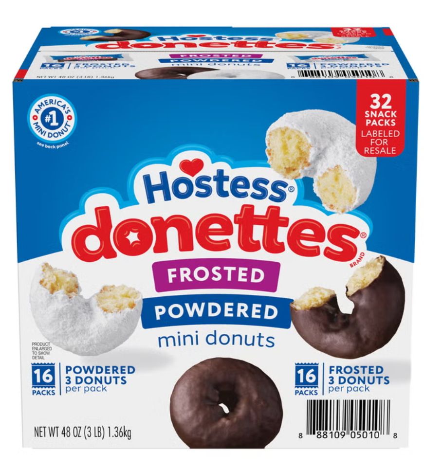 Hostess Donettes, Variety Pack, 1.52 oz, 32-count Item 982431