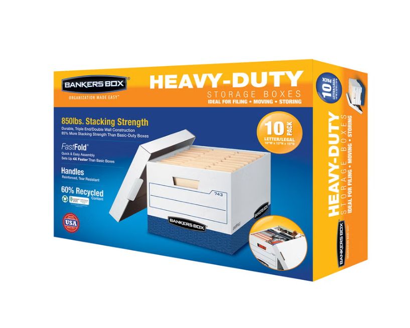 Bankers Box Heavy Duty File Boxes Letter/Legal, 10-pack Item 412263 | Model 0074305