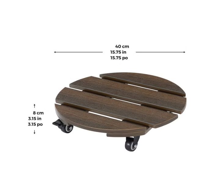 Faux Wood Plant Caddy, 1-pack Item 1796121