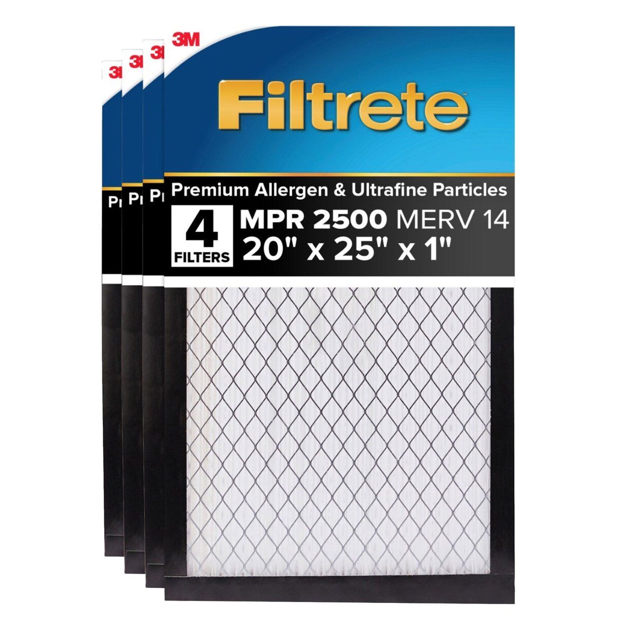 3M Filtrete 2500 Series 20x25x1 4-Pack Furnace Filter HARDWARE Item #1744675