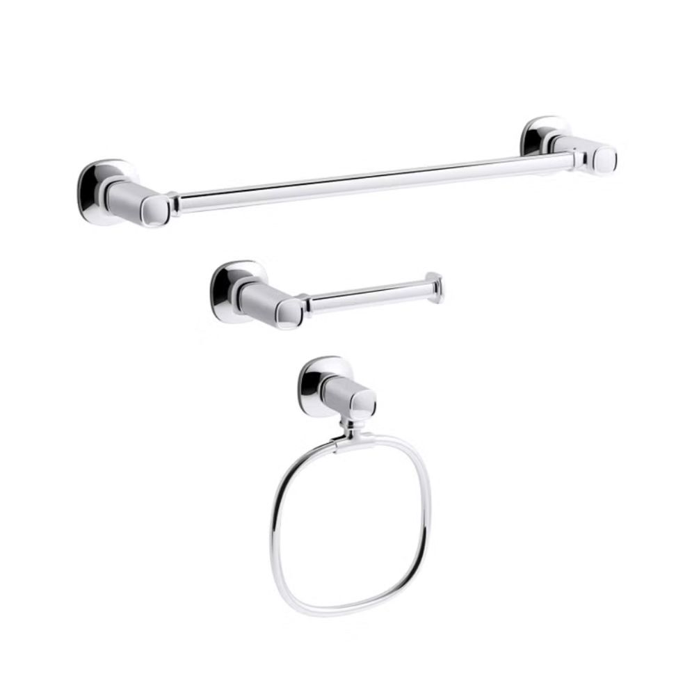 Kohler Terzet 3-piece Bath Accessory Set polished chrome  Item 1788400 | Model R33796-CP