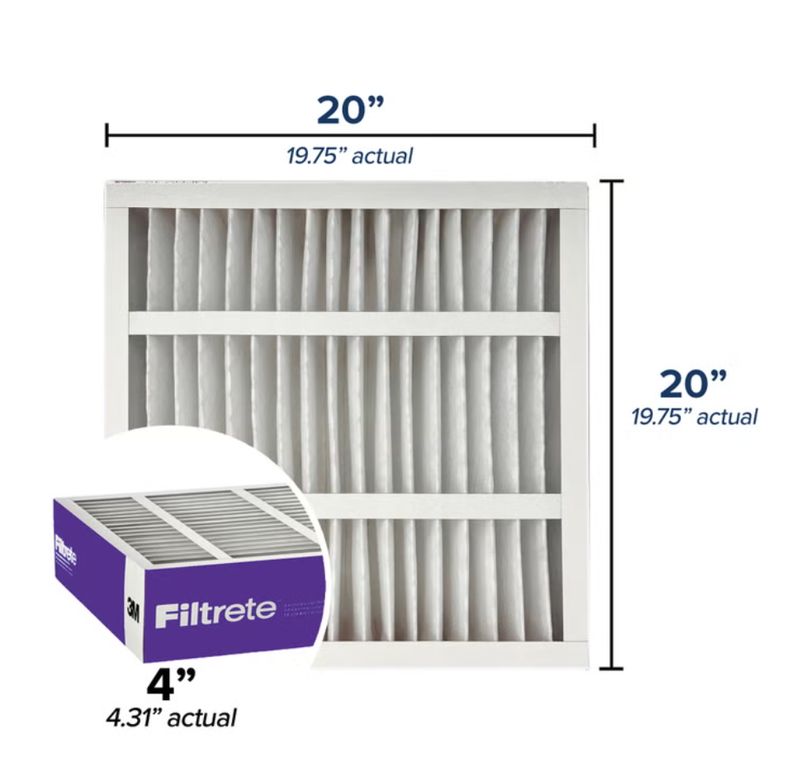 Filtrete Air Filter 4”, MPR 1550 MERV 12, Ultra Allergen, Bacteria, and Virus Deep Pleat Filter, 2-pack Item 1395509 20 x 20 x 4