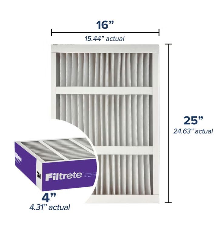 Filtrete Air Filter 4”, MPR 1550 MERV 12, Ultra Allergen, Bacteria, and Virus Deep Pleat Filter, 2-pack Item 1284787 16 x 25 x 4