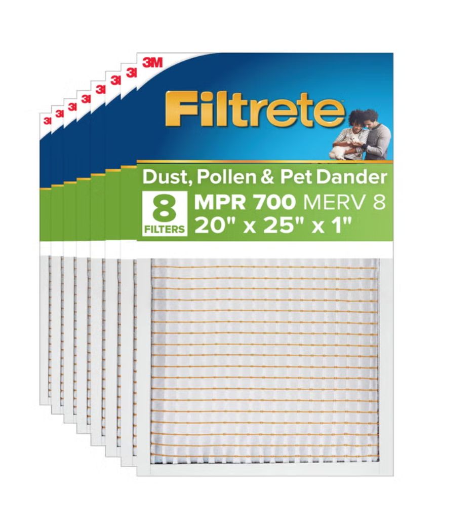 Filtrete Air Filter 1”, MPR 700 MERV 8, Dust, Pollen and Pet Dander Filter, 8-pack Item 1976132