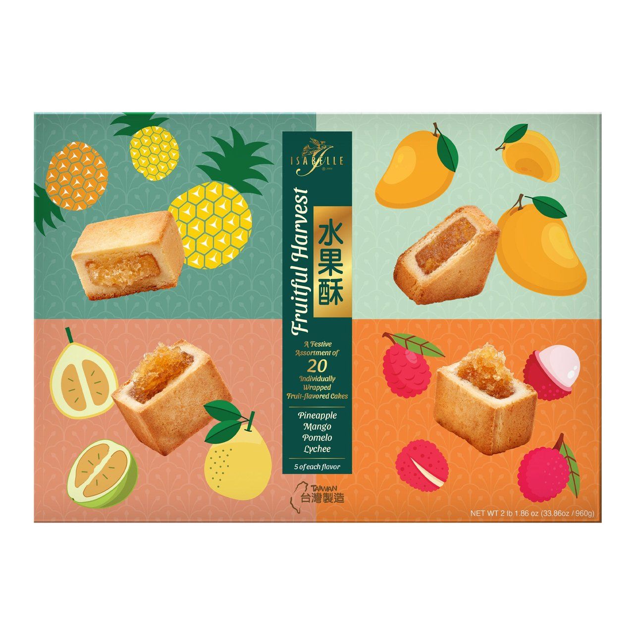 Isabelle Fruitful Harvest Assortment Cakes 33.86 Ounce Tin Item #1930741