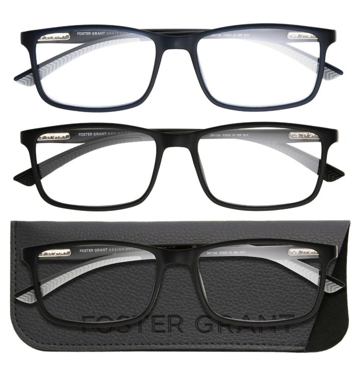 Design Optics by Foster Grant, +2.50, #666 Classic Plastic Rectangle Reading Glasses, 3-pack + 2.50 Item: 1908288