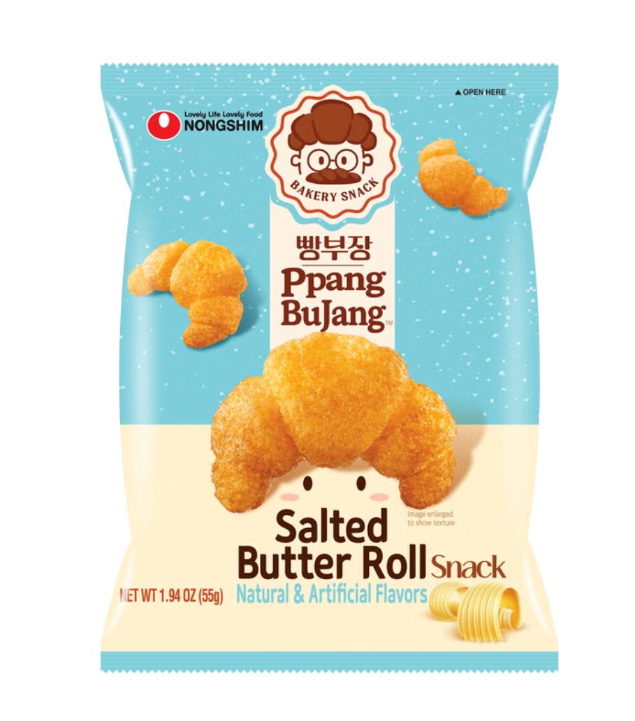 Nongshim Ppang BuJang Salted Butter Roll Snack, 1.94 oz, 1 count Item 1959305