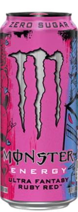 Monster Energy Ultra Fantasy Ruby Red Energy Drink - 16 fl oz: Low Sodium ZERO SUGAR Item 1925876