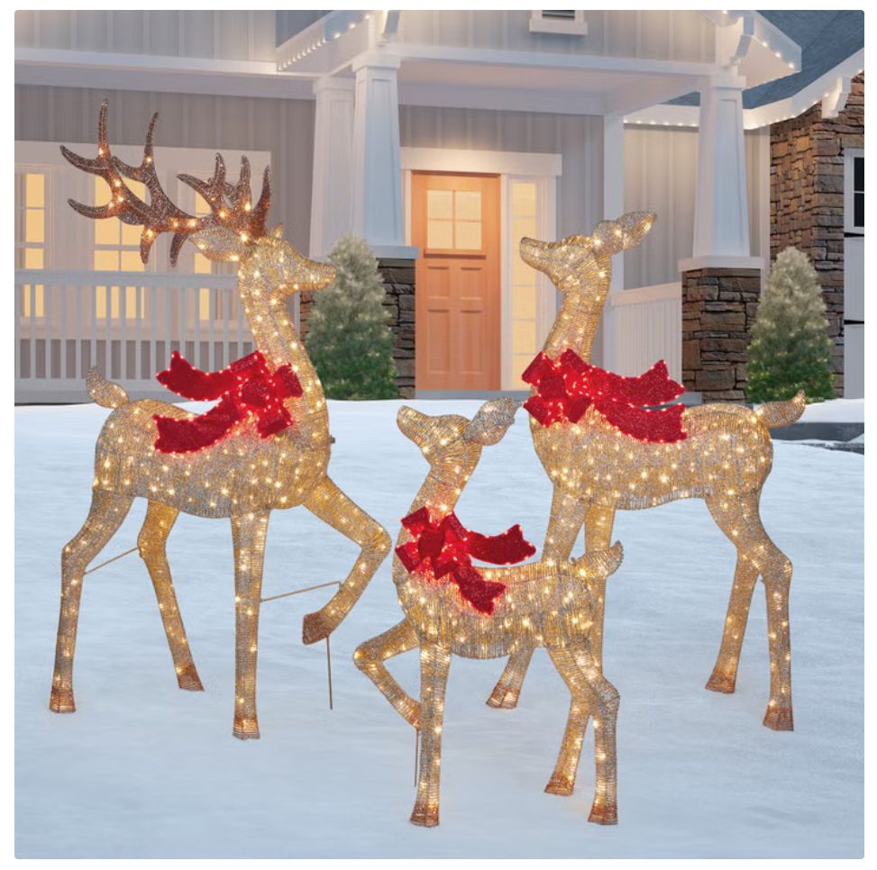 Set of 3 LED Deer Family Item 1600427 | Model 76-354