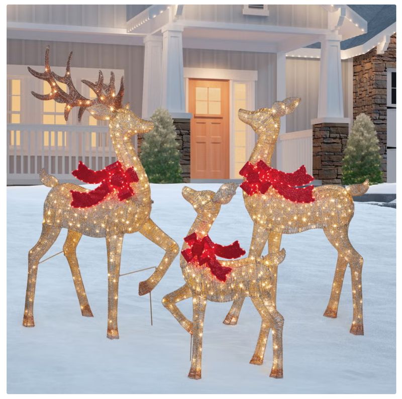Set of 3 LED Deer Family Item 1600427 | Model 76-354