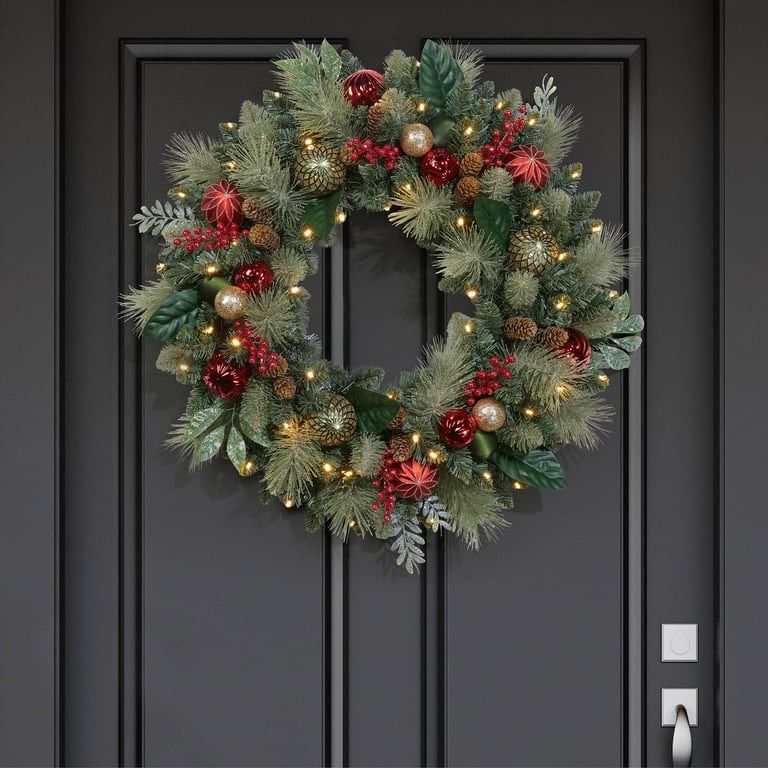 30" Decorated Wreath with Micro-LED Lights Item 1851731