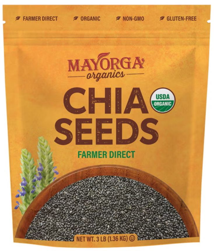 Mayorga Organic Chia Seeds, USDA Organic, NON-Gmo verified, 3lb, 1-pack Item 1389703