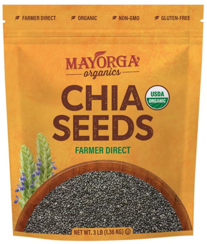 Mayorga Organic Chia Seeds, USDA Organic, NON-Gmo verified, 3lb, 1-pack Item 1389703