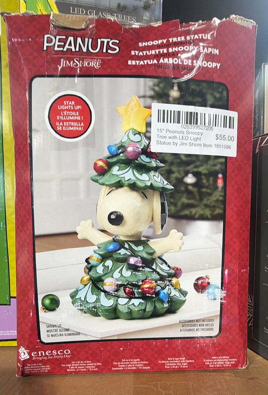 15" Peanuts Snoopy Tree with LED Light Statue by Jim Shore Item 1851596