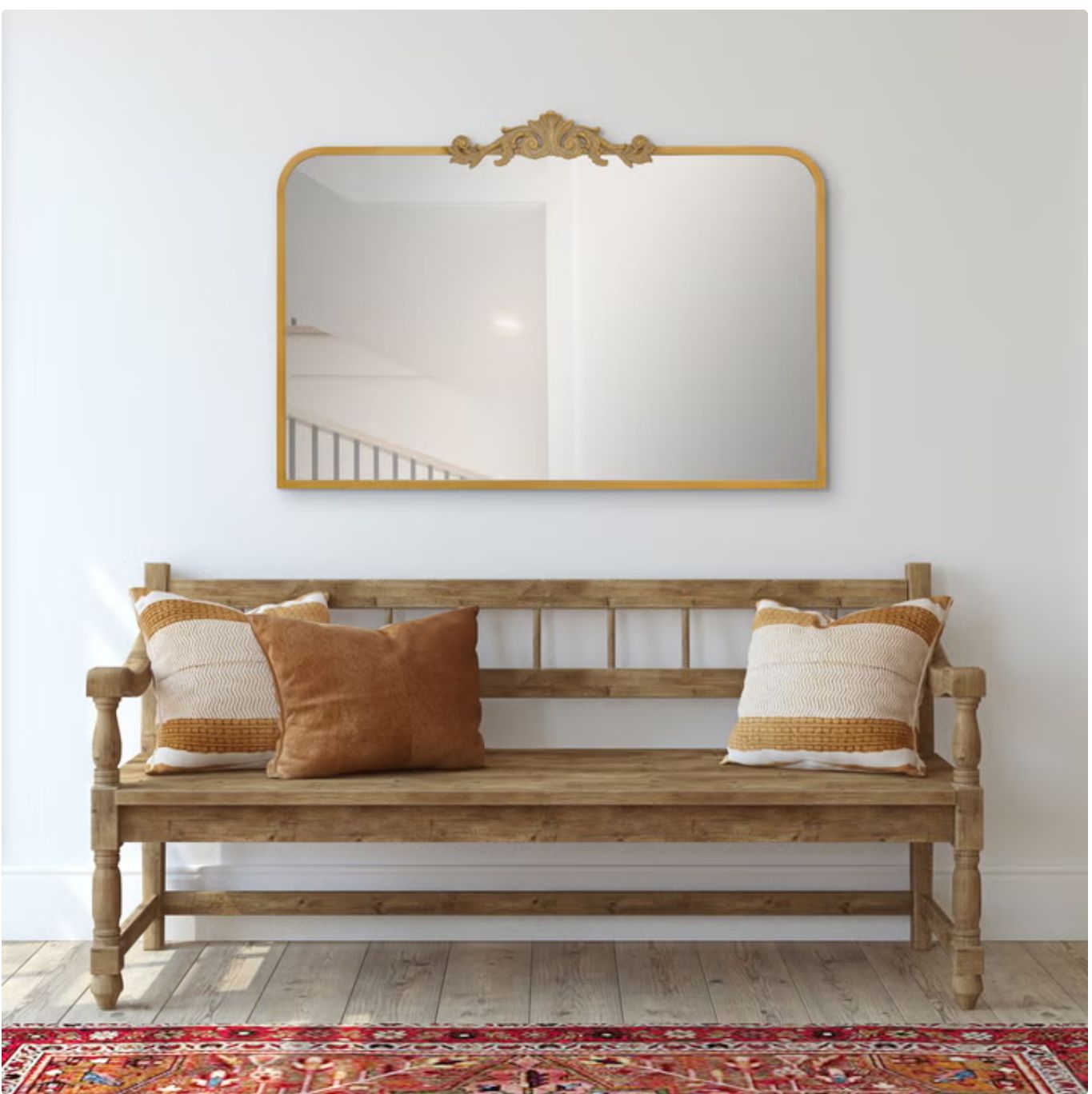 Antique Gold 26” Scroll Wall Mirror Item 1861734
