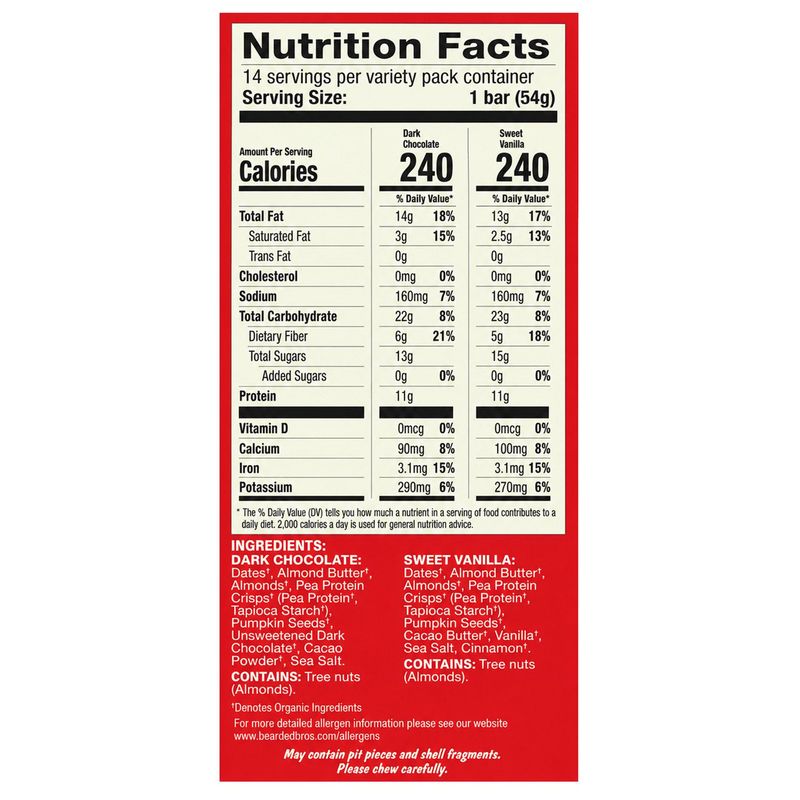 Bearded Brothers Organic Protein Bars, 14-Pack / 1.9 oz Item #2080562
