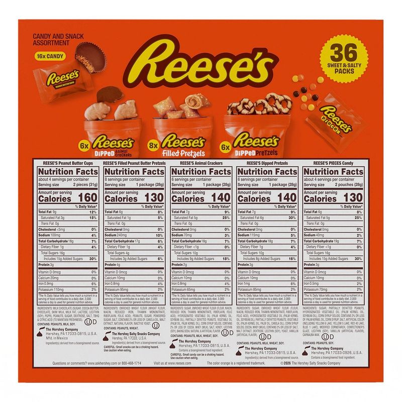Reese's Sweet and Salty Variety Pack, 36 Count Candy &amp; Snacks Item #2075848