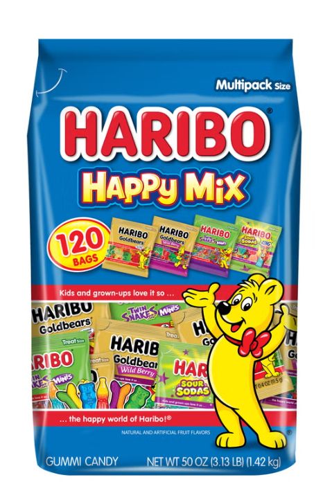Haribo Gummi Candy Happy Mix Variety Pack, 120-count Item 2043945