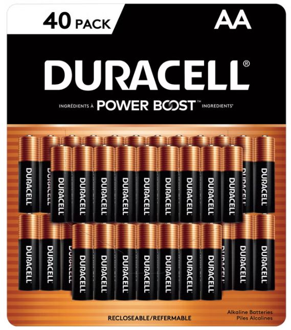 Duracell Coppertop Alkaline AA Batteries, 40-count Item 1806358