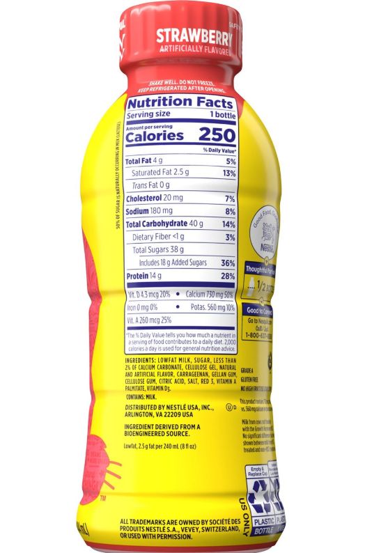 Nestlé Nesquik Low-Fat Milk, Strawberry, 14 fl oz, 1 ct Item: 741132