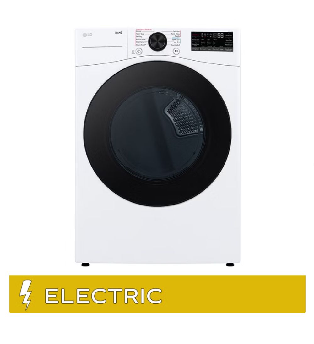LG 7.4 cu. ft. ELECTRIC Dryer with TurboSteam and Built-In Intelligence Item 1667919 Model DLEX4080W.2