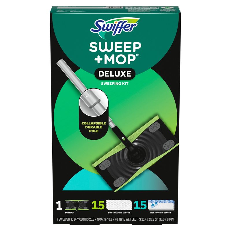 Swiffer Sweep + Mop Deluxe Sweeping Kit, 1 Sweeper + 30 Refills Item 1907127