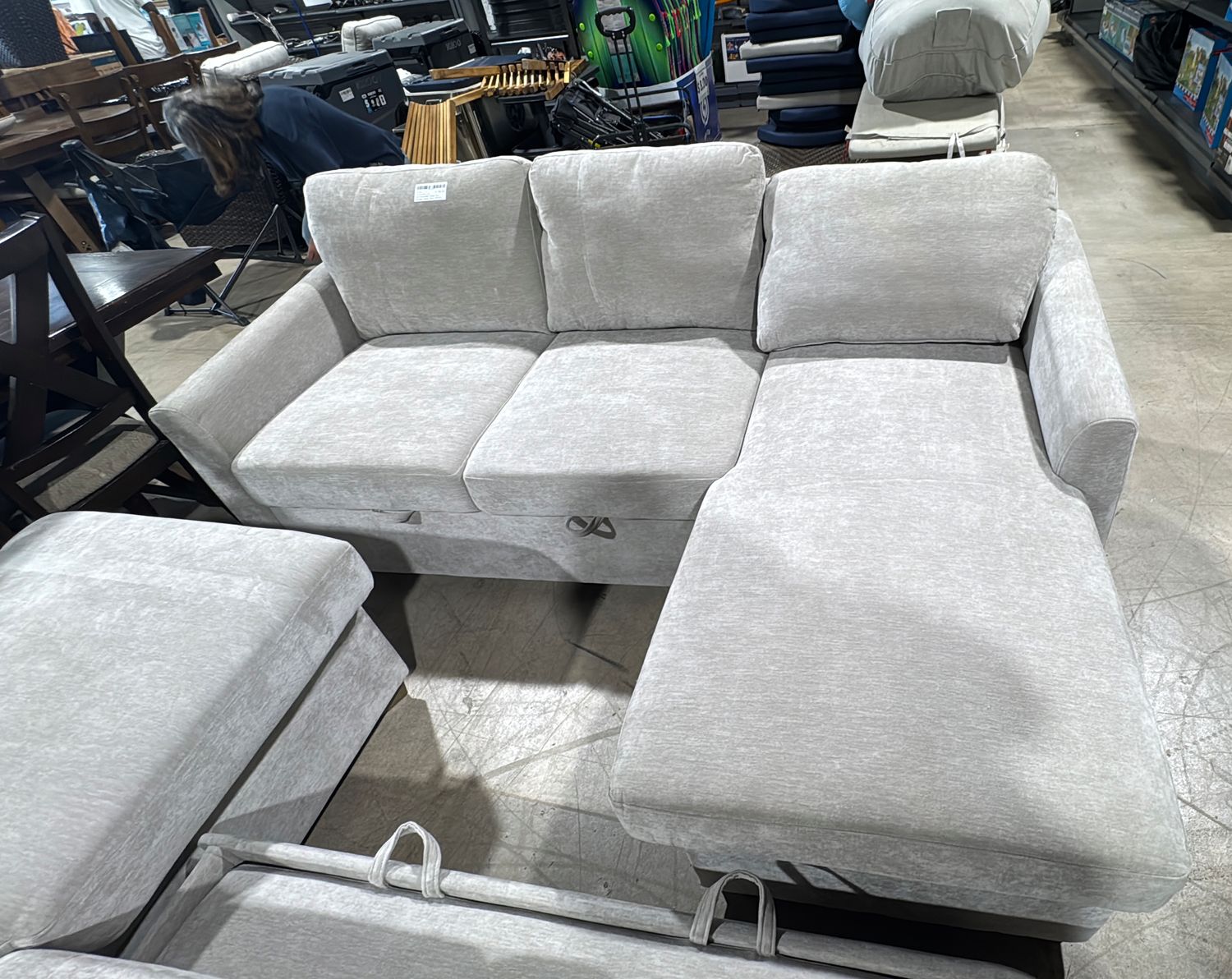 Coddle Cameron Convertible Sofa with Reversible Chaise and Storage, Taupe | Item 1987622.'