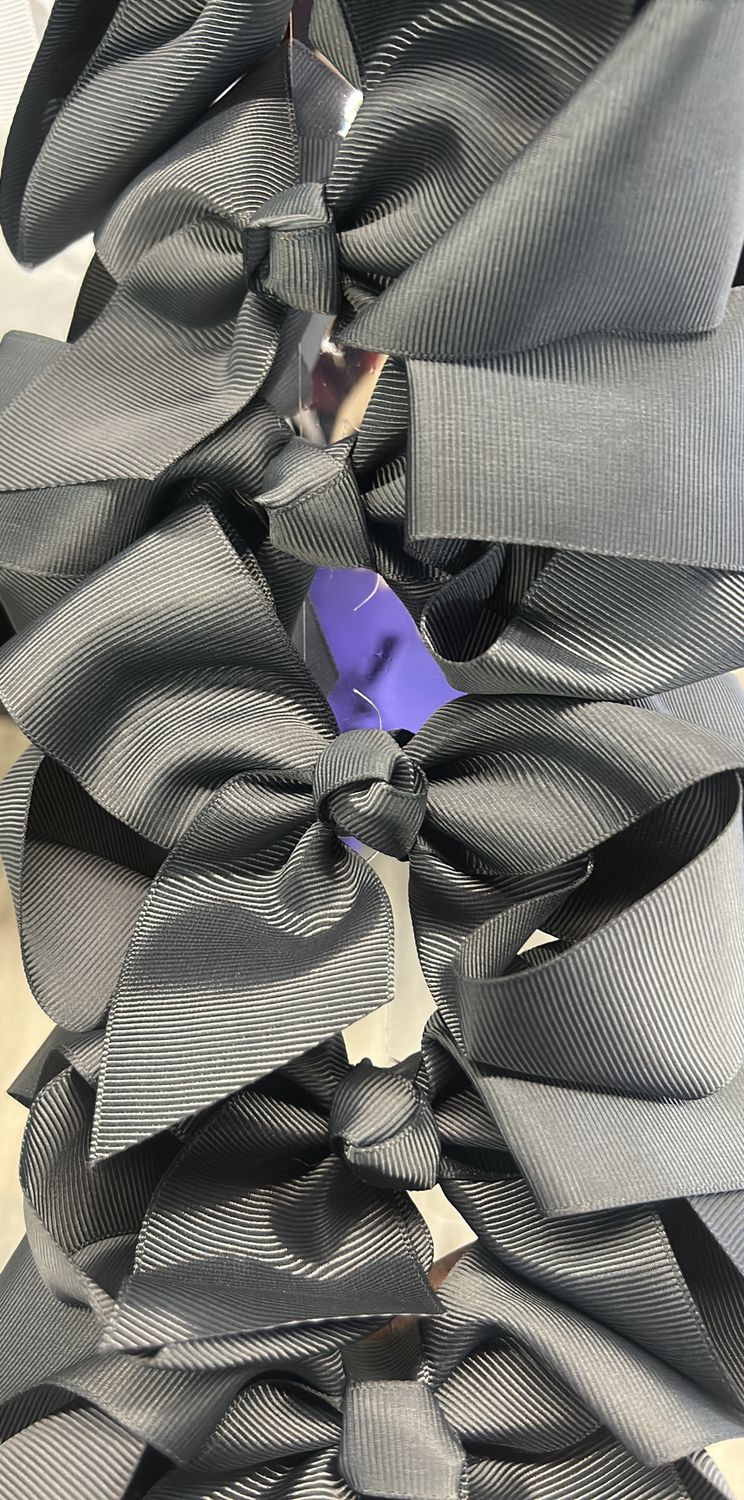 Dark Gray Hair Bow