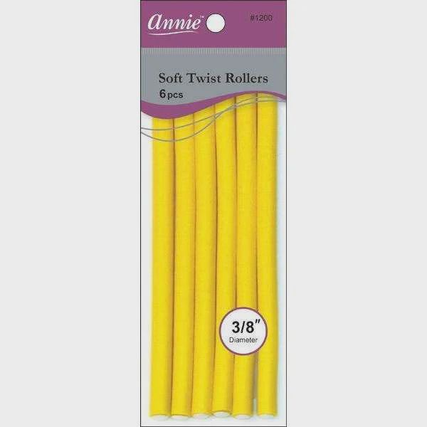 Annie Soft Twist Rollers 3/8" Yellow