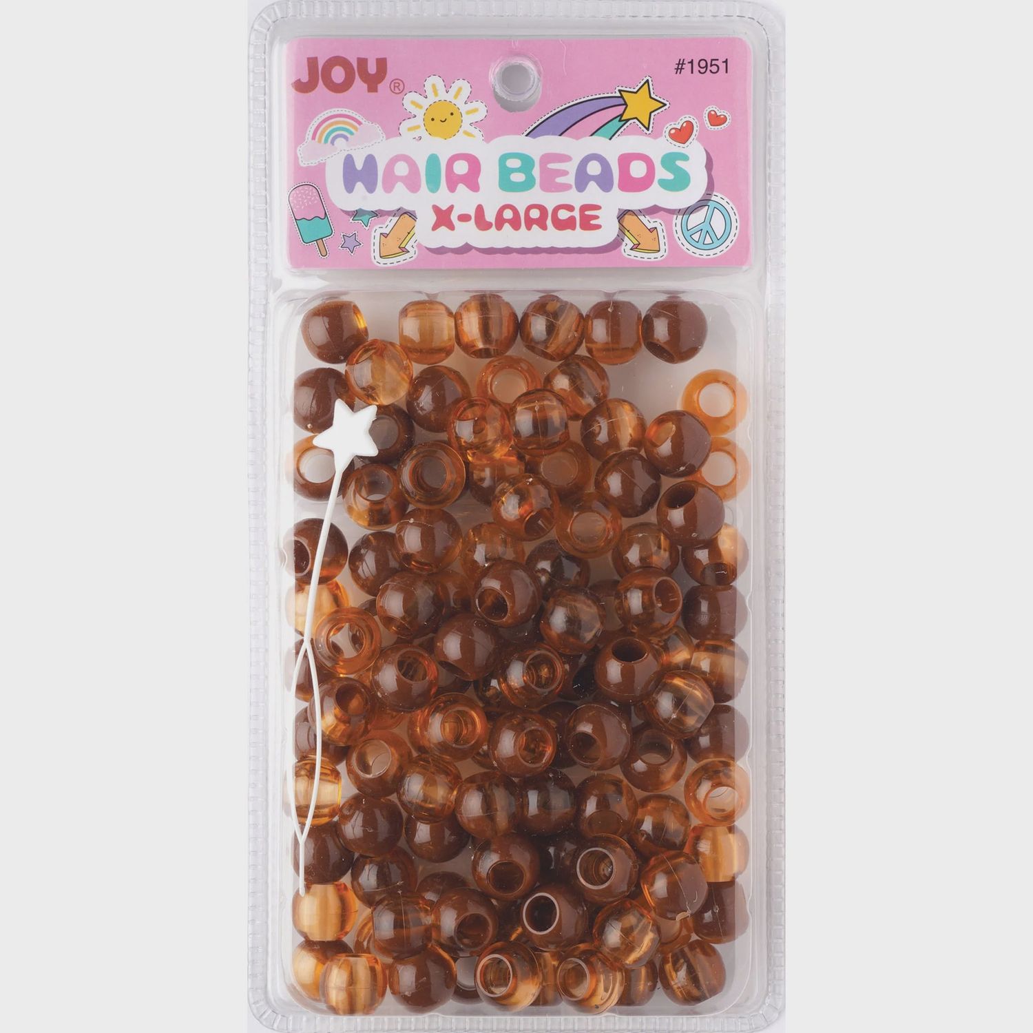 Joy Round Plastic Beads XL Two Tone Dark Vivid Brown